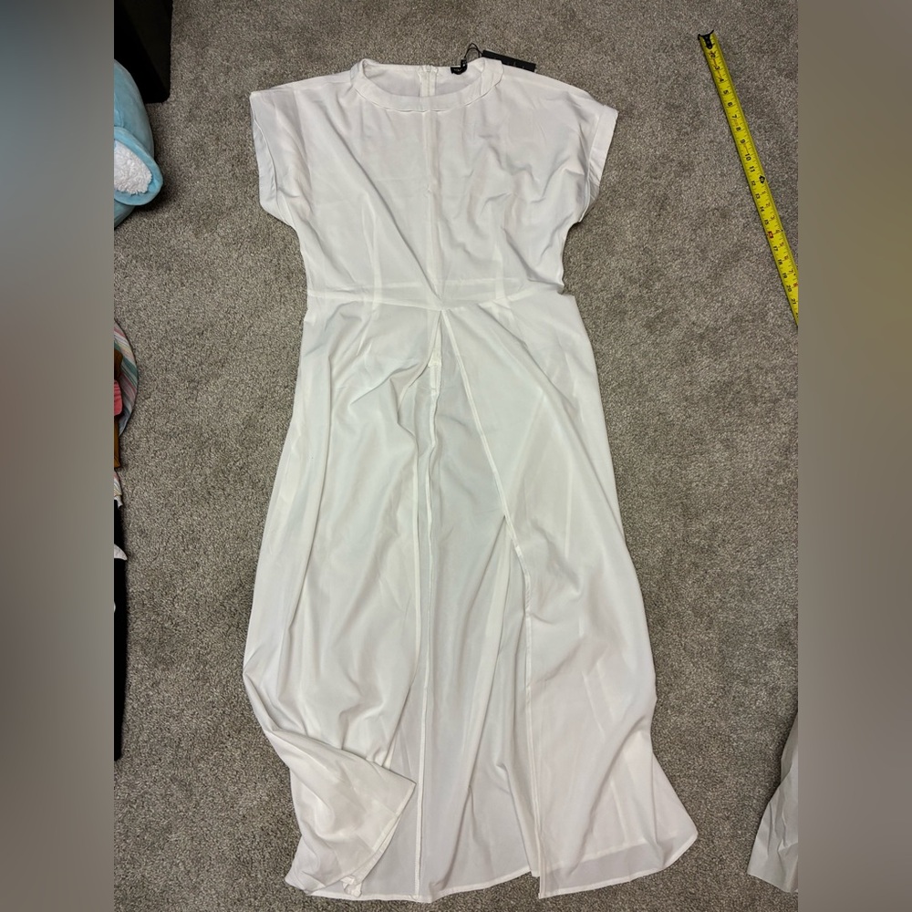 Vonda White Split-Front Maxi Dress